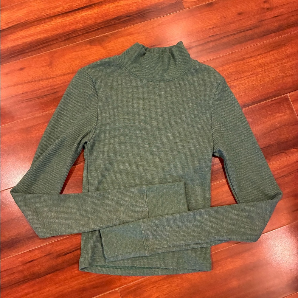 American Eagle Outfitters Teal Ribbed Sweater